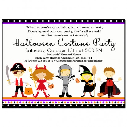 Kid's Halloween Costume Party Invitation