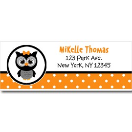 Halloween Girl Owl Return Address Labels