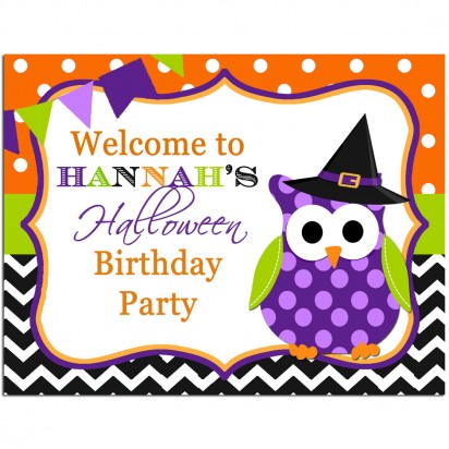 Halloween Owl Personalized Door Sign 