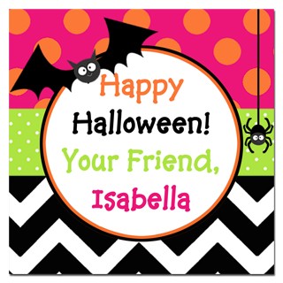 Halloween Party Bat Personalized Favor Tags 