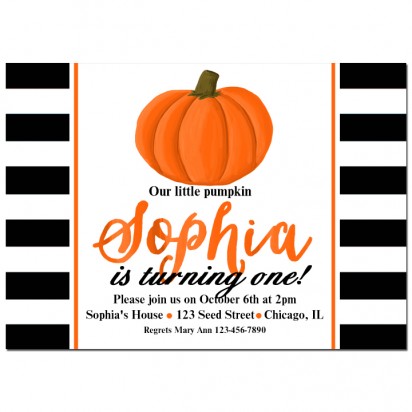 Pumpkin Stripe Invitation