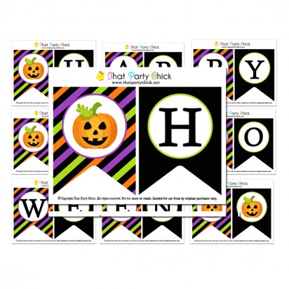 "Happy Halloween" Party Banner