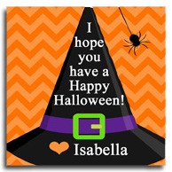 Spider Witch Hat Halloween Party Favor Tags