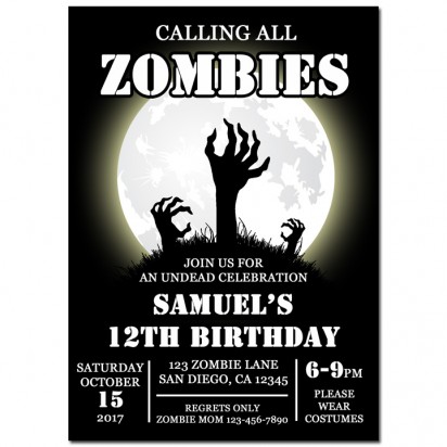 Zombie Halloween Invitation