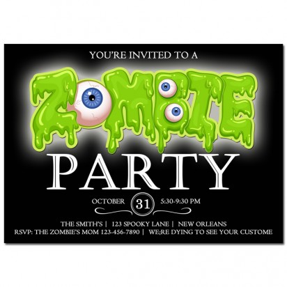Zombie Slime Halloween Invitation
