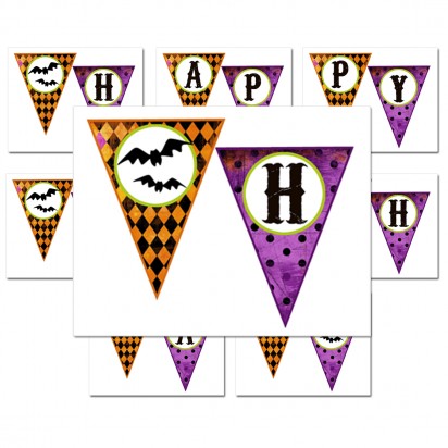 Whimsy Halloween "Happy Birthday" Banner 