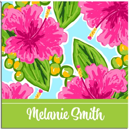 Personalized Hibiscus Calling Cards - Watercolor 