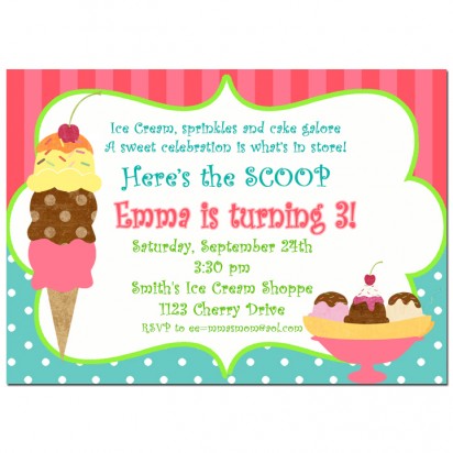 Ice Cream Sundae Invitation