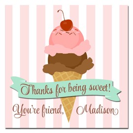 Ice Cream Personalized Favor Tags