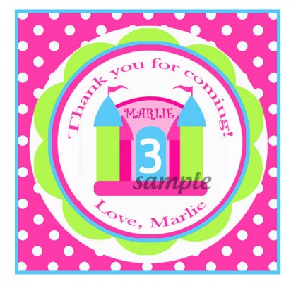 Castle Bounce House Favor Tags - Posh Princess Collection