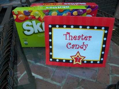 Red Carpet Movie Party Tent Style Food Labels