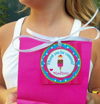 Ice Cream Party Favor Tag - Ice Cream Brights Collection