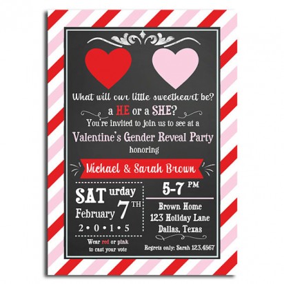 Valentine Gender Reveal Invitation