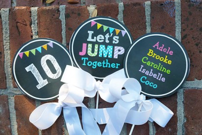 Let's Jump Party Centerpiece Toppers