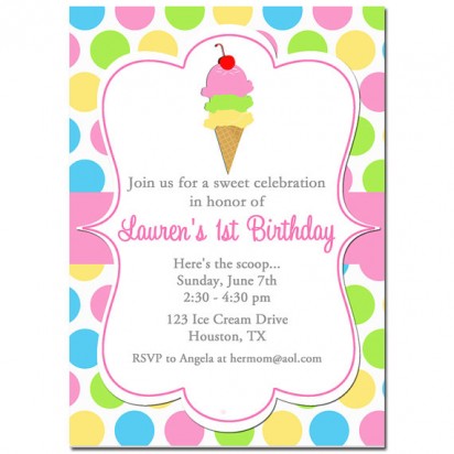 Ice Cream Parlor Birthday Invitation