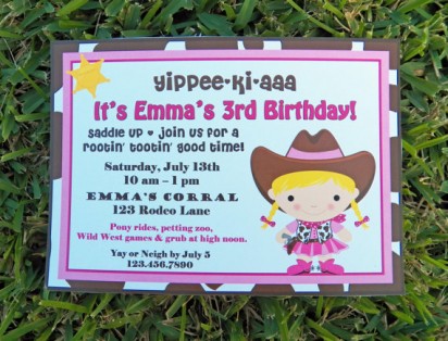 Cowgirl West with Style Party Invitation