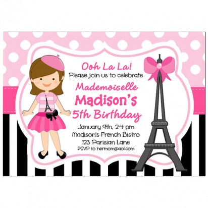 Parisian Mademoiselle Party Invitation