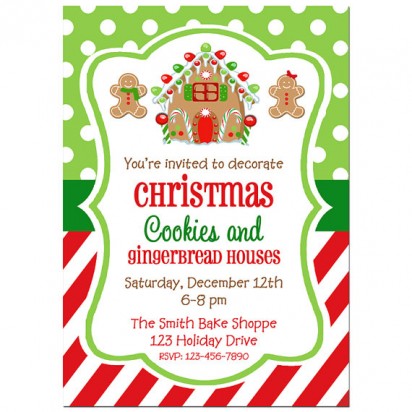 Gingerbread House Cookie Invitation