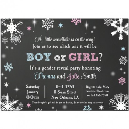 Snowflake Gender Reveal Invitation