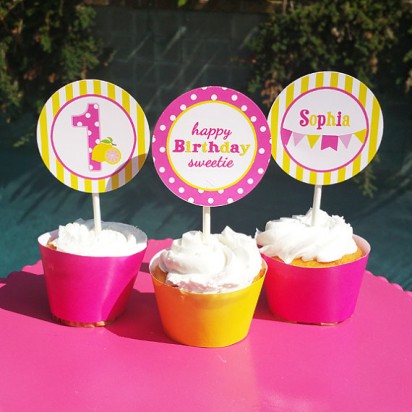 Pink Lemonade Cupcake Toppers