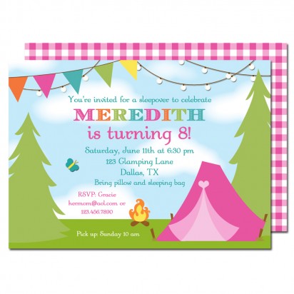 Camping Glamping Party Invitation 