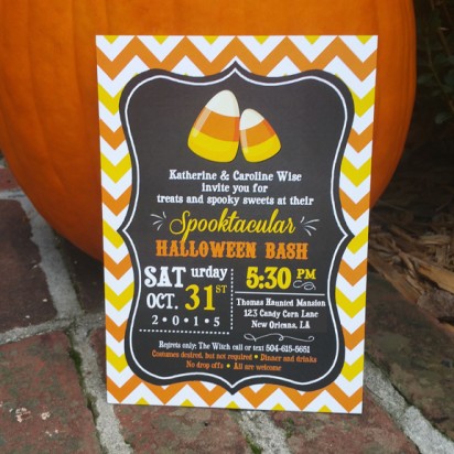 Halloween Candy Corn Party Invitation