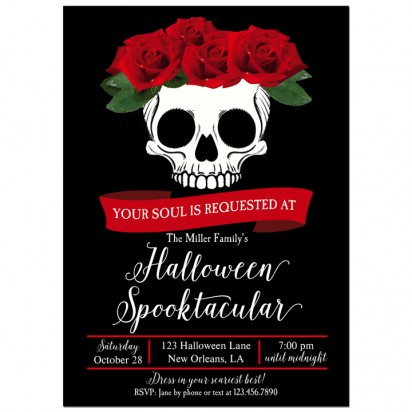 Gothic Glam Halloween Invitation