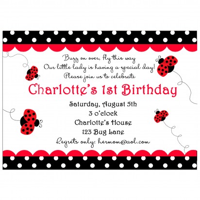 Ladybug Party Invitation - My Little Lady 