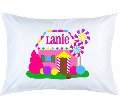 Personalized Gingerbread House Pillow Case