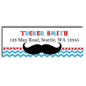Little Man Mustache Bash Retrun Address Labels
