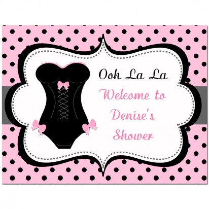 Corset Lingerie Bridal Shower Door Sign