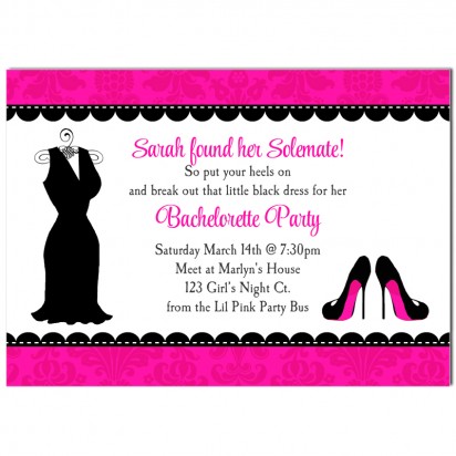 Little Black Dress High Heel Invitation 