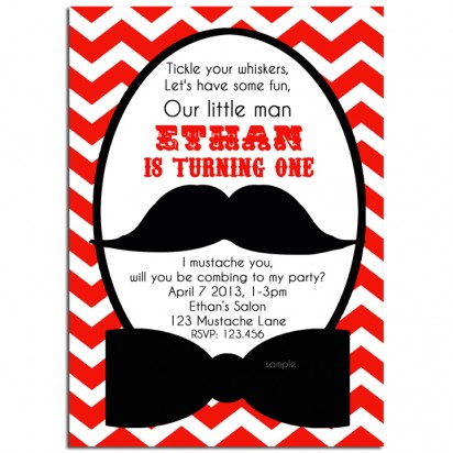 Little Man Mustache Bash invitation