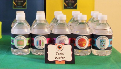 Super Science Party Water Bottle Labels