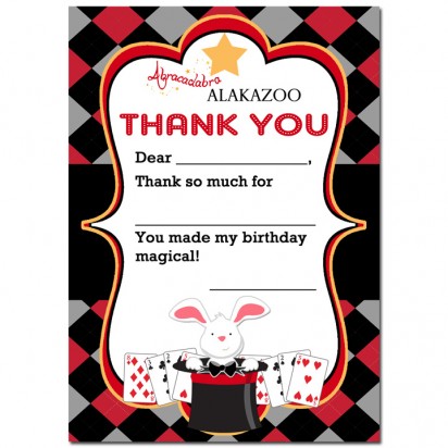 Magician Party Thank You Note