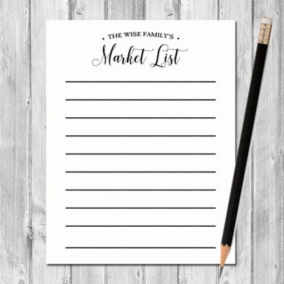 Market List Personalized Notepad 