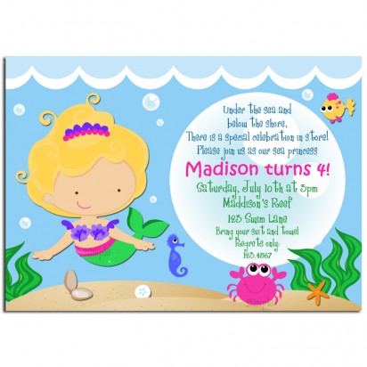 Mermaid Invitation - Under the Sea with Me Collection
