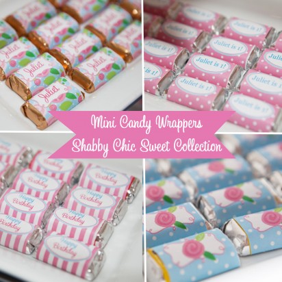 Floral Shabby Chic Mini Candy Wrappers