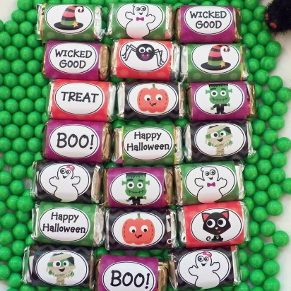 Halloween Mini Chocolate Candy Bar Wrappers 