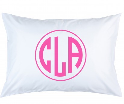 Personalized Circle Monogram Pillow Case
