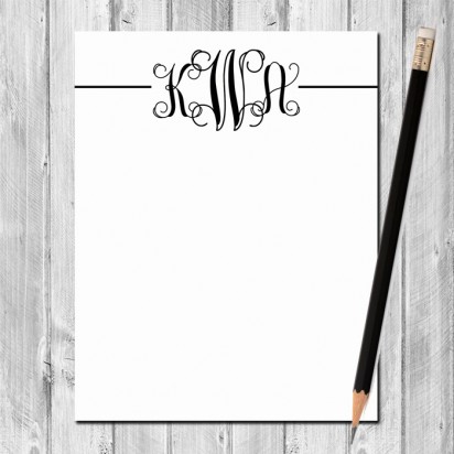 Script Monogram Personalized Notepad 