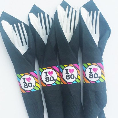 80s Party Napkin Rings - Awesome 80s