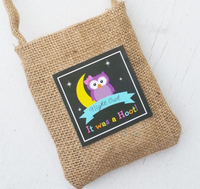 Night Owl Pajama Party Favor Tag