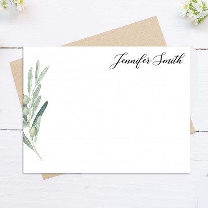 Olive Branch Personalized Note Cards
