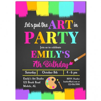 Painting Art and Craft Party Invitation