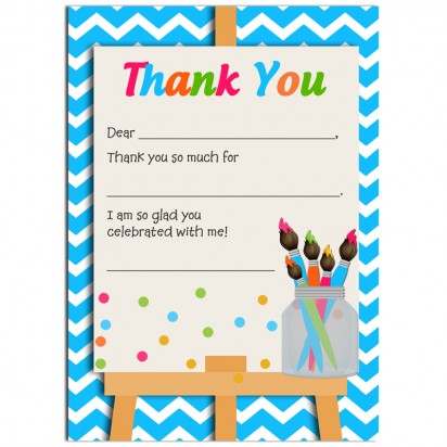 Painting Art on Canvas Thank You Notes - Paint My Party 