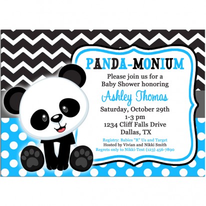 Panda Birthday or Baby Shower Invitation