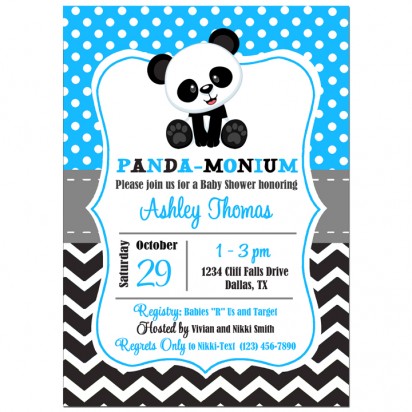 Panda Birthday or Baby Shower Invitation