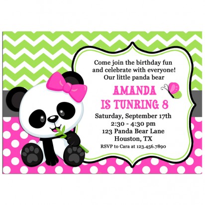 Panda Birthday Party Invitation