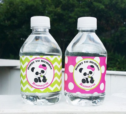 Panda Water Bottle Labels